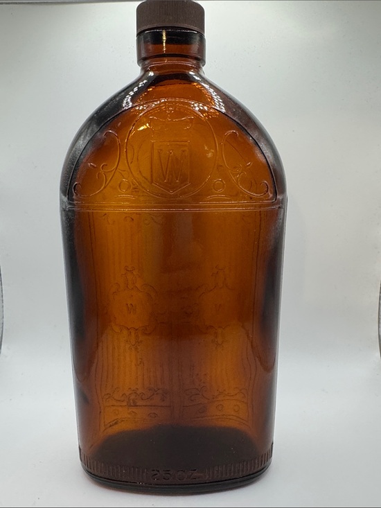 Other - Hiram Walker & Sons Amber 25oz Whiskey Bottle, Walkerville, Canada
